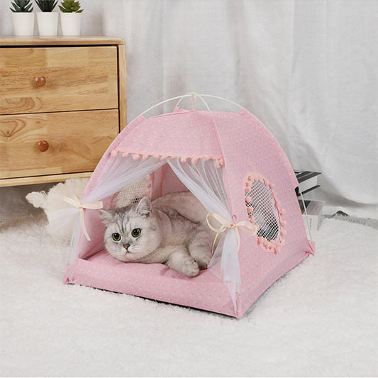 Pink Palace Cat Bed